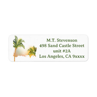 Étiquette de l'adresse de retour Palm Tree
