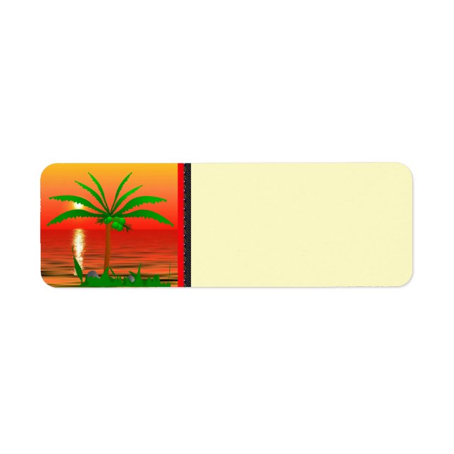 Étiquette de l'adresse de retour Palm Tree (Devant)