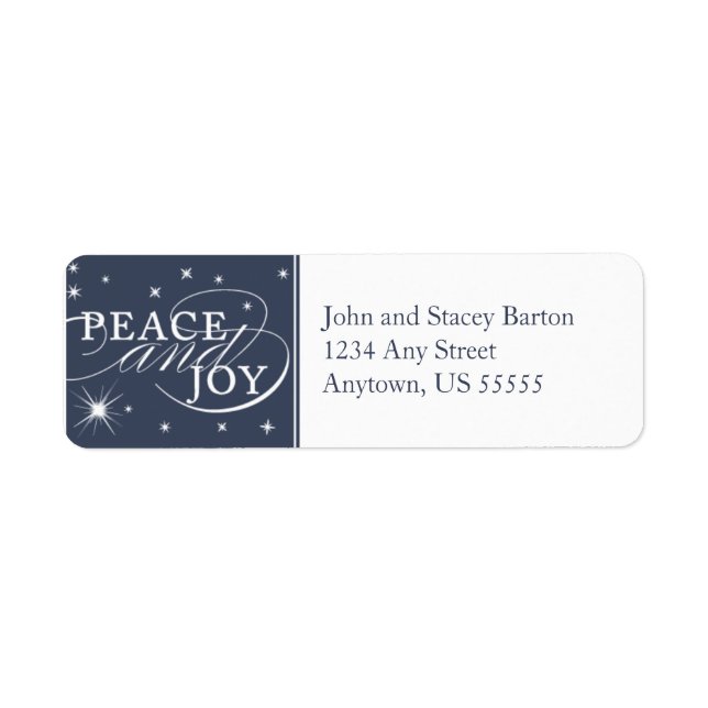 Étiquette de l'adresse de retour Peace and Joy Hol (Devant)