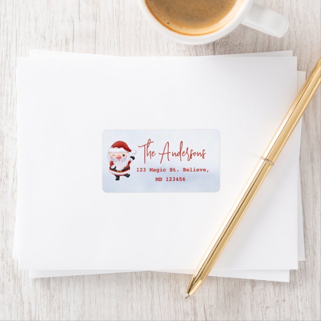 Étiquette de l'adresse de retour père Noël (En situation)