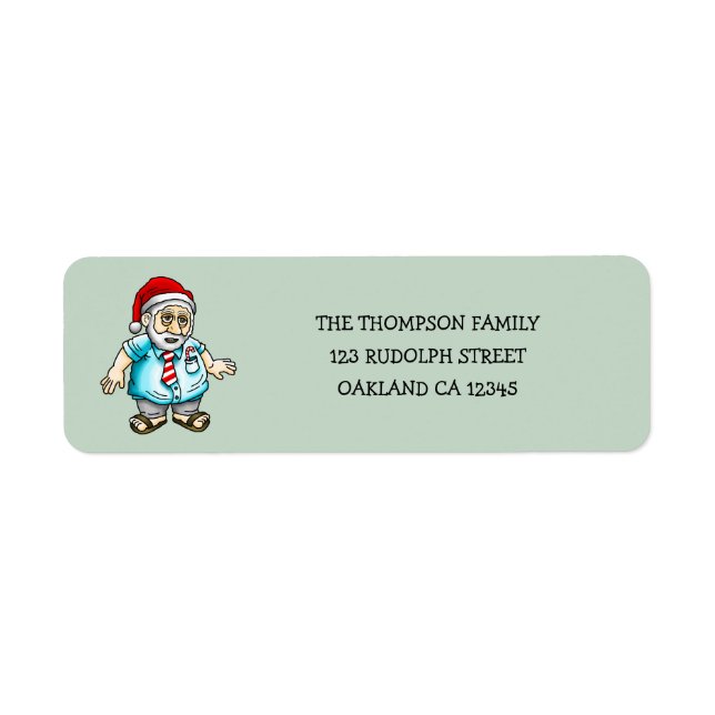 Étiquette de l'adresse de retour père Noël in Sand (Devant)