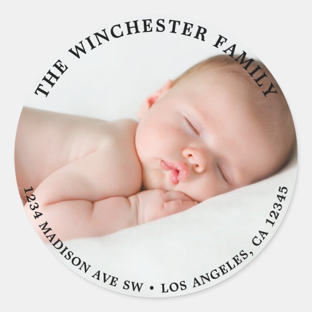 Étiquette de l'adresse de retour photo (Devant)