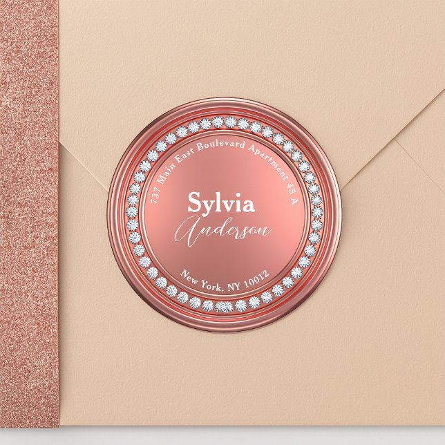 Étiquette de l'adresse de retour rose Gold Diamond (Créateur téléchargé)
