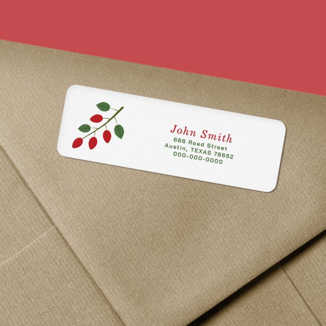 Étiquette de l'adresse de retour Rosehip (Rosehip Return Address Label)