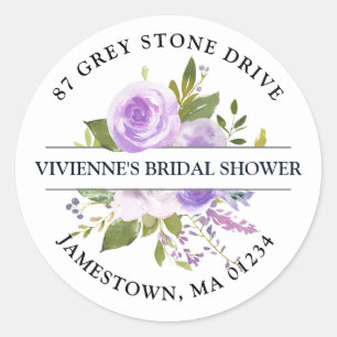 Étiquette de l'adresse de retour Rustique violet