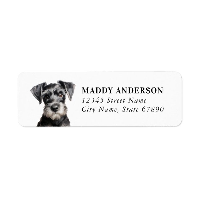 Étiquette de l'adresse de retour Schnauzer (Devant)
