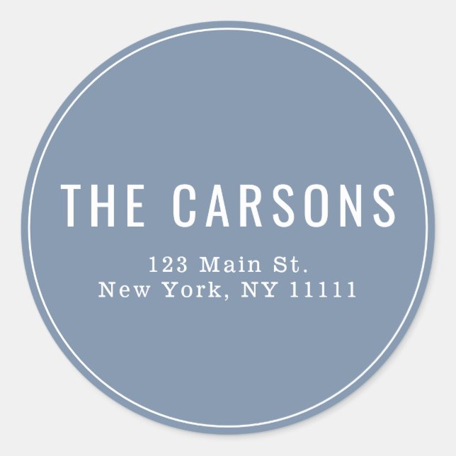 Étiquette de l'adresse de retour simple et bleue D (Devant)