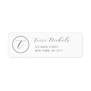 Étiquette de l'adresse de retour simple et chic