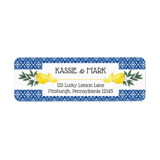Étiquette de l'adresse de retour Tropical Lemons S (Devant)