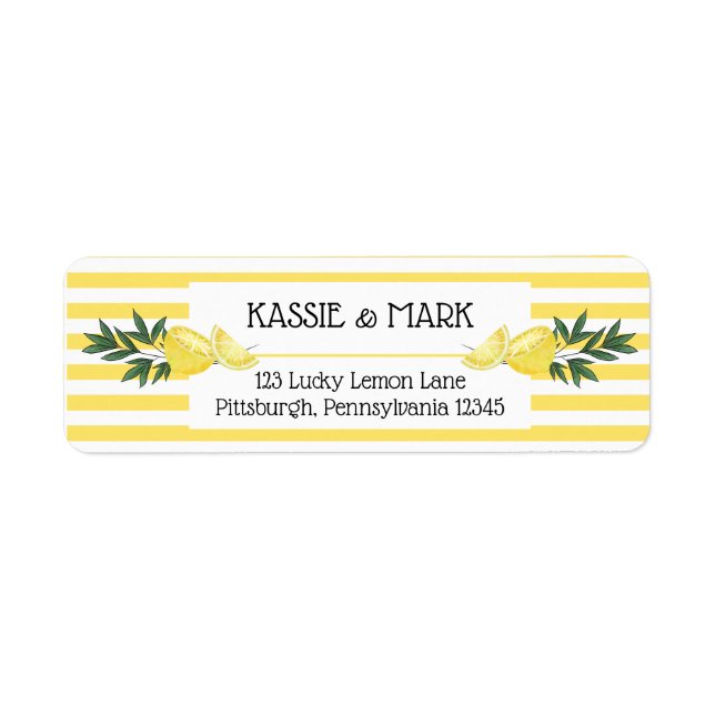 Étiquette de l'adresse de retour Tropical Lemons S (Devant)