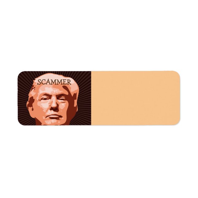 Étiquette de l'adresse de retour Trump Scammer (Devant)