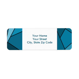 Étiquette de l'adresse de retour Turquoise Abstrai