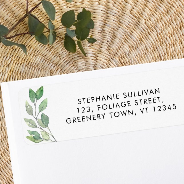 Étiquette de l'adresse de retour verte (Créateur téléchargé)