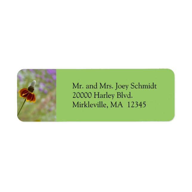 Étiquette de l'adresse de retour verte du fleur sa (Devant)