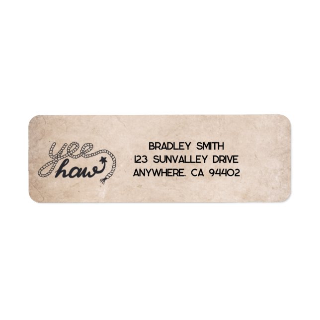 Étiquette de l'adresse de retour Yee Haw (Devant)