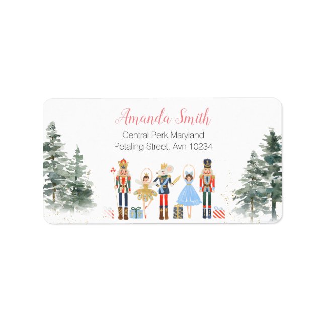 Étiquette de l'adresse du thé de mariage de Noël C (Devant)