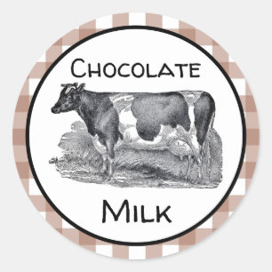 Étiquette de lait au chocolat Brown et blanc En vi