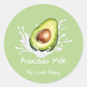 Étiquette de lait d'avocat mignonne simple
