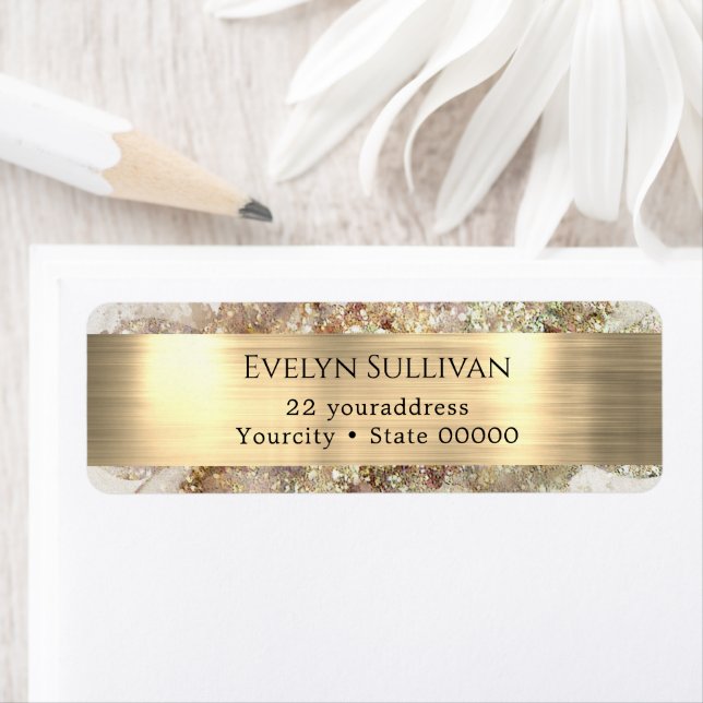 Étiquette de l'aquarelle de parties scintillant et (En situation)