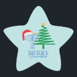 Étiquette de l'autocollant étoile Merry Chrismukka<br><div class="desc">Chrismukkah Design</div>