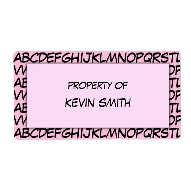 Étiquette de l'école Alphabet (Devant)