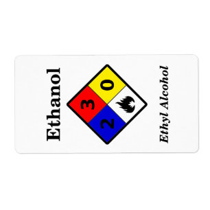 Étiquette de l'éthanol MSDS