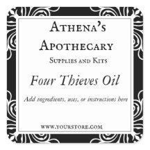 Étiquette de l'huile d'épée noire et blanche