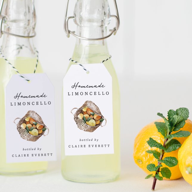 Étiquette de Limoncello dans un panier de citron r (Créateur téléchargé)