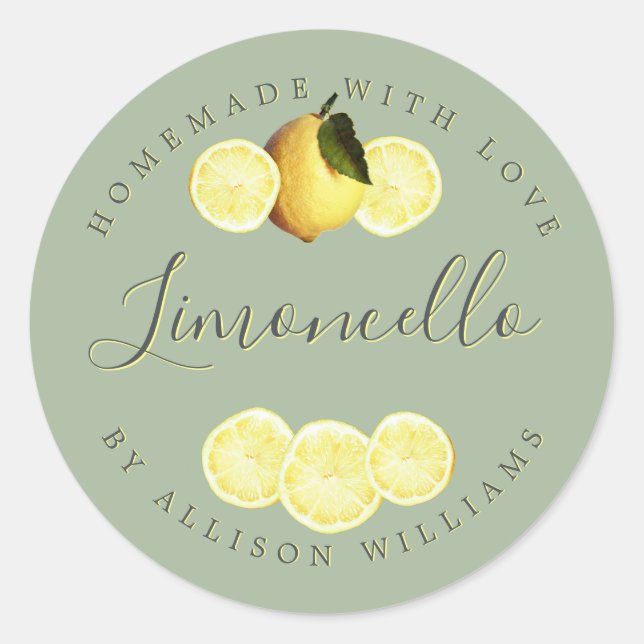 Étiquette de Limoncello fait maison sur mesure (Devant)