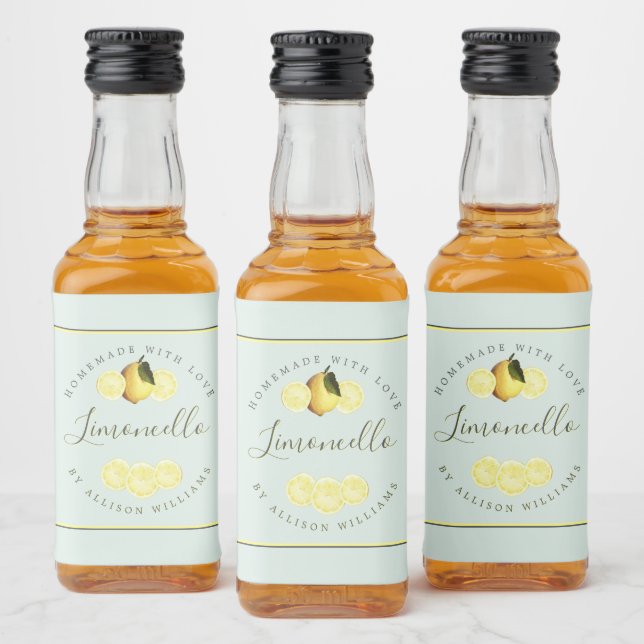 Étiquette de Limoncello fait maison sur mesure (Bouteilles)