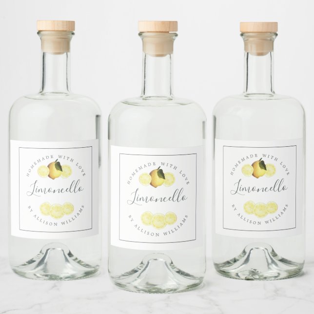 Étiquette de Limoncello fait maison sur mesure (Bouteilles)