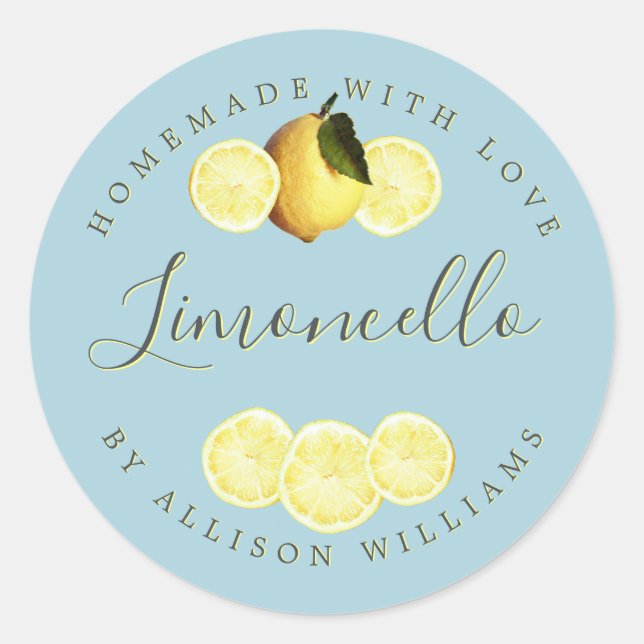 Étiquette de Limoncello fait maison sur mesure (Devant)