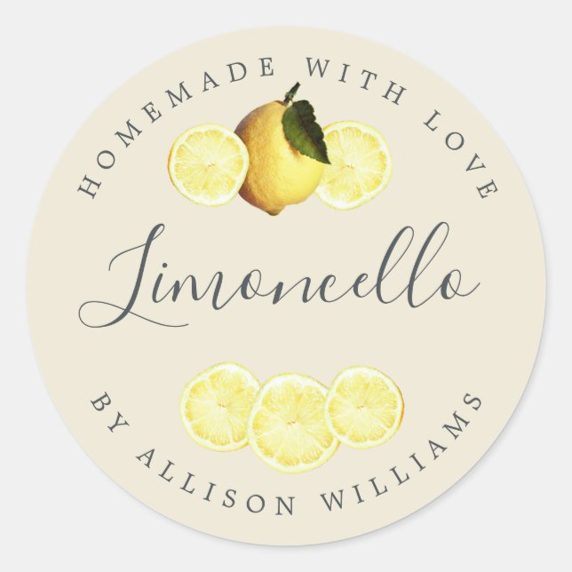 Étiquette de Limoncello fait maison sur mesure bla (Devant)