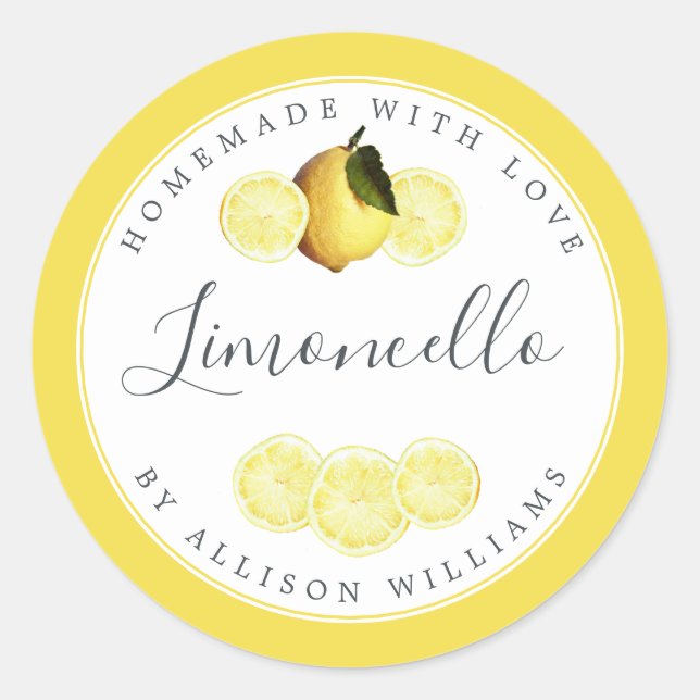 Étiquette de Limoncello fait maison sur mesure Jau (Devant)