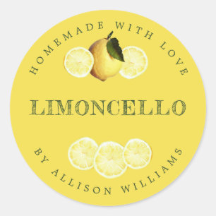 Étiquette de Limoncello fait maison sur mesure Jau
