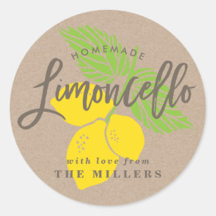 Étiquette de Limoncello, illustration de citron