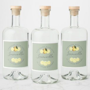 Étiquette de limoncello Laurel Green sur mesure