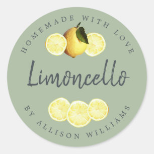 Étiquette de Limoncello sur mesure Laurel Green