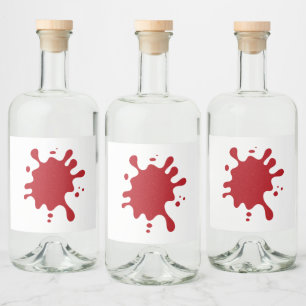Étiquette de liqueur à éclaboussure d'encre rouge 