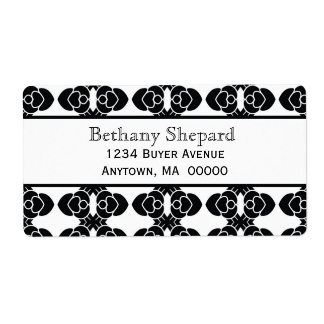 Étiquette de livraison Art Déco Damask (Devant)