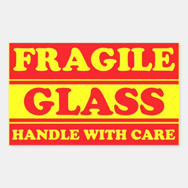 Étiquette de livraison de verre fragile (Devant)