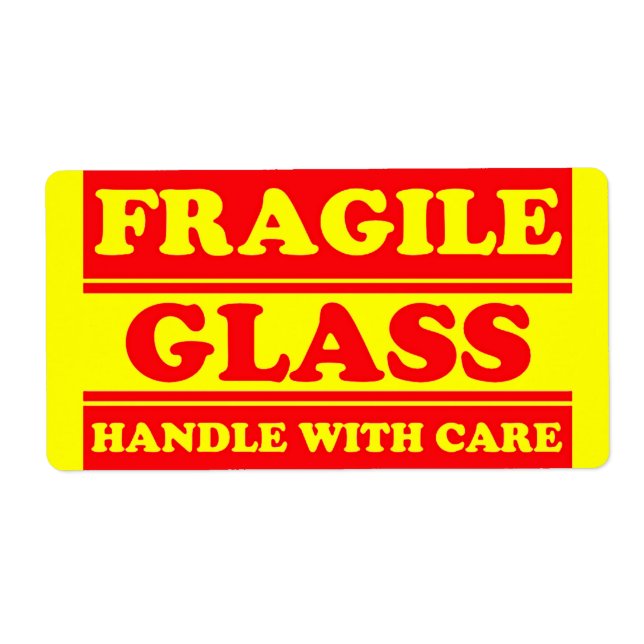 Étiquette de livraison de verre fragile (Devant)