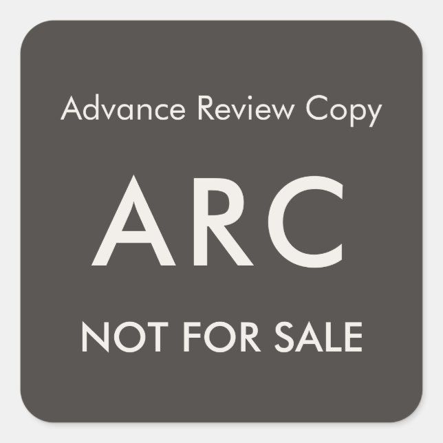 Étiquette de livre ARC Advance Review Copy non des (Devant)