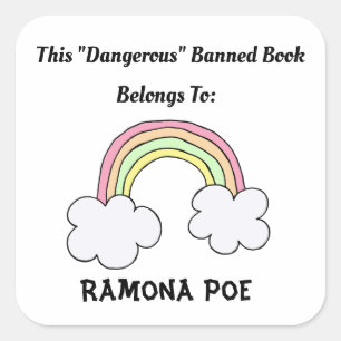 Étiquette de livre arc-en-ciel interdit