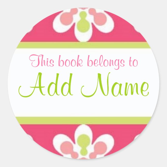 Étiquette de livre "ce livre appartient à" Retro (Devant)