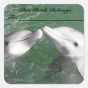 Étiquette de livre dauphins