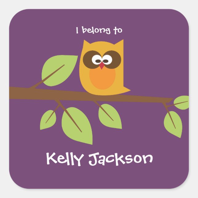 Étiquette de livre de hibou / étiquette cadeau (Devant)