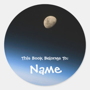 Étiquette de livre personnalisée de Lune