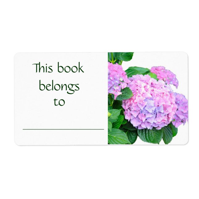 Étiquette de livre Pink Hydrangea (Devant)