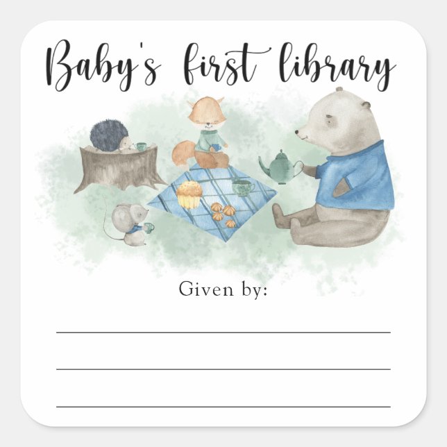 étiquette de livre pour baby shower thème bois, li (Devant)